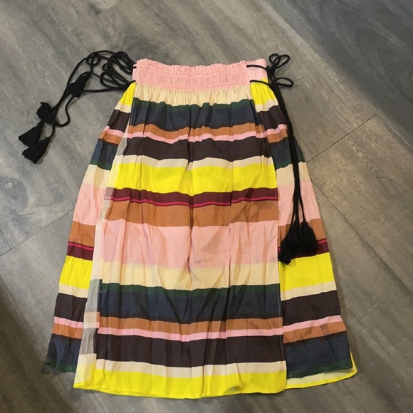 Apiece Apart Striped Layered Tassel MIDI skirt - Picture 3 of 9